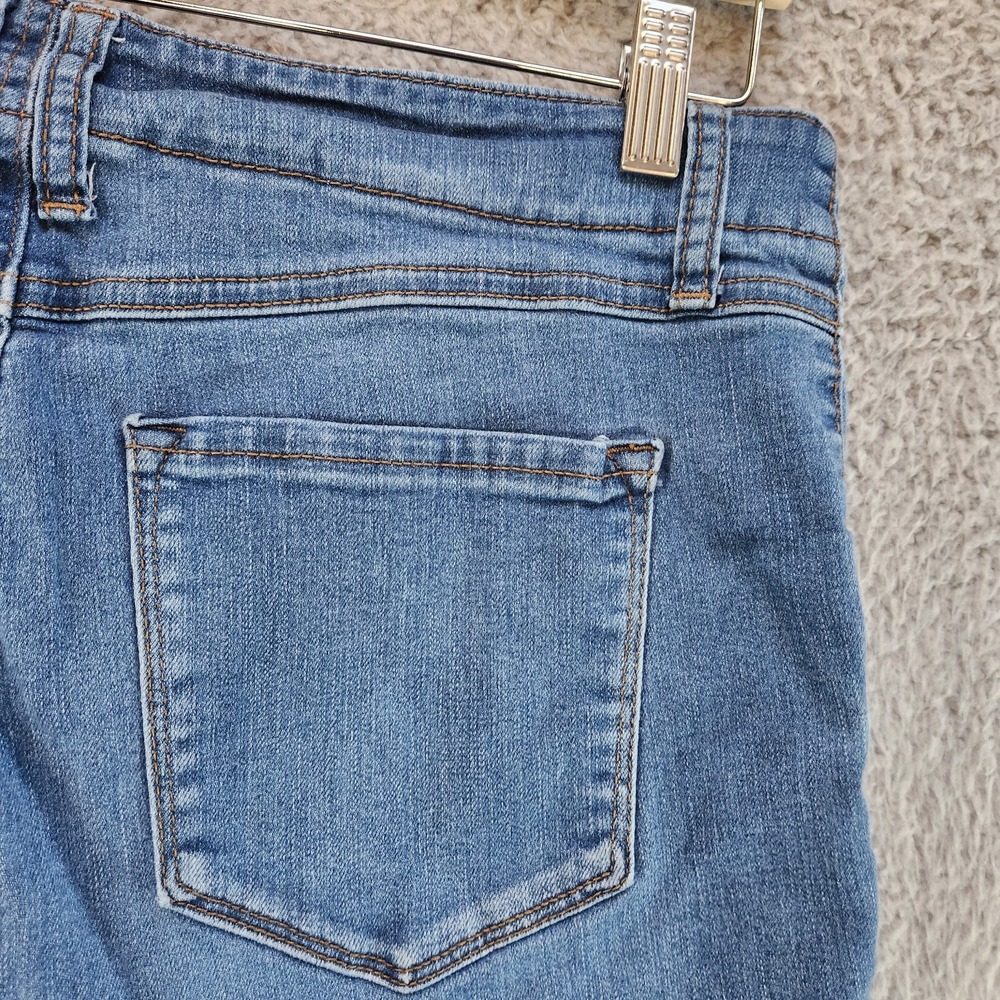 Sincerely Jules Bootcut Jeans Women 11/30 Blue Denim Cotton High-Rise Frayed Hem - Picture 3 of 14